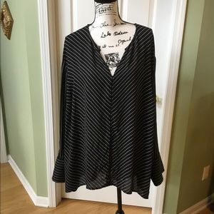 NWOT Limited hi low striped blouse